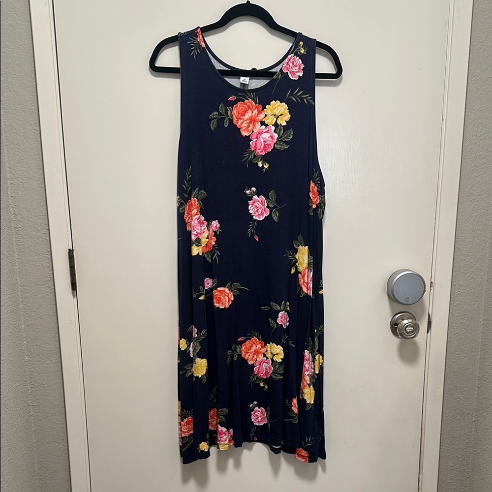 Old Navy Blue Red Sleeveless Sundress